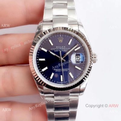 Swiss Grade Rolex Datejust EW Factory 3235 316L Watch SS Blue Dial